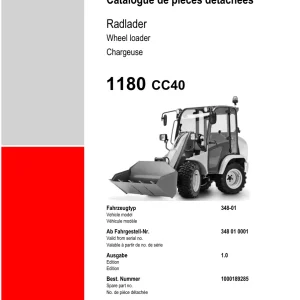 Weidemann 1180 Cc40 Wheel Radlader Parts Manual