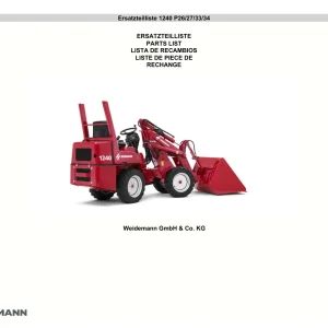 Weidemann 1240 Wheel Radlader Parts Manual