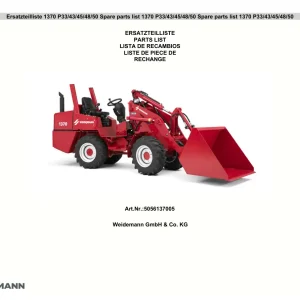 Weidemann 1370 Parts Manual