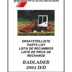 Weidemann 2004 Dd Wheel Radlader 2004 Parts Manual