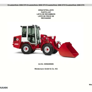 Weidemann 2006 D70 2006 Parts Manual