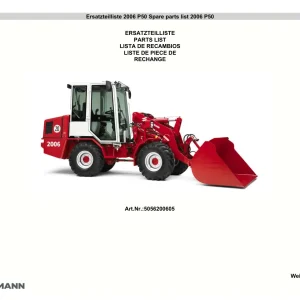 Weidemann 2006 P50 2006 Parts Manual