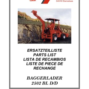 Weidemann 2502 Dd Baggerlader Parts Manual