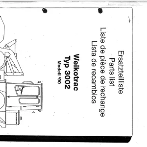 Weidemann 3002 Dm Weikotrac Parts Manual