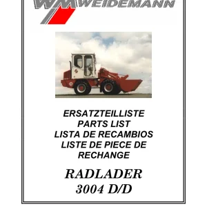 Weidemann 3004 Dd Radlader Parts Manual