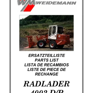 Weidemann 4002 Dp Radlader Parts Manual