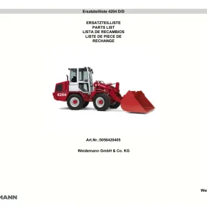 Weidemann 4204 Dd Parts Manual