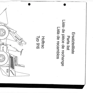 Weidemann 916 Hoftrac Parts Manual