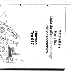 Weidemann 917 Hoftrac Parts Manual