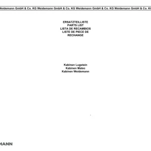 Weidemann Cabin Parts Manual