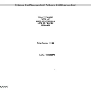 Weidemann Perkins 104 22 Parts Manual