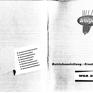 Welger 350Wsa Parts Manual