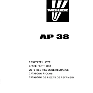 Welger Ap38 Parts Manual