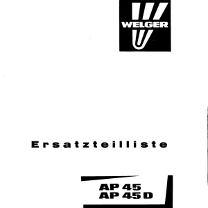 Welger Ap45 Ap45D Parts Manual