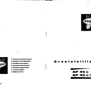 Welger Ap45 C D Parts Manual