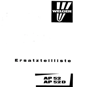 Welger Ap52 Ap52D Parts Manual