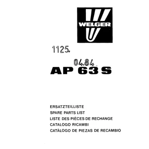 Welger Ap63S Parts Manual