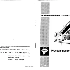 Welger P21 Parts Manual
