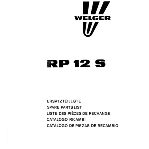 Welger Rp12S Parts Manual