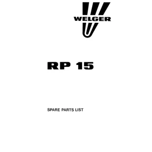 Welger Rp15 Parts Manual