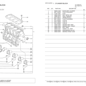 Yanmar 4Tne94 G1A Parts Manual