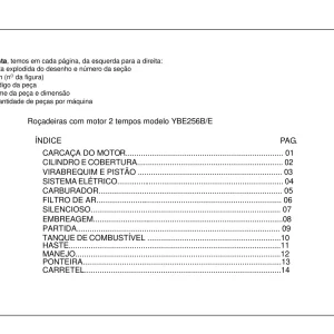 Yanmar Ybe256B E Parts Manual