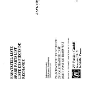 ZF 2Avg100 1990 Parts Manual