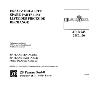 ZF 2Hl100 1998 Parts Manual