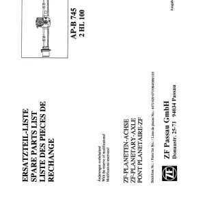 ZF 2Hl100 1999 Teil 1 1999 Parts Manual