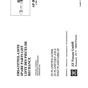 ZF 2Hl100 2016 Parts Manual