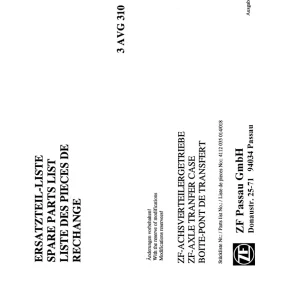 ZF 3Avg310 1997 Parts Manual