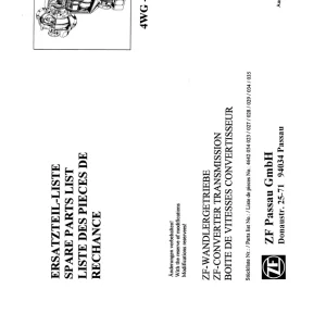 ZF 4Wg150 1993 Parts Manual