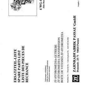 ZF 4Wg150 1994 Parts Manual