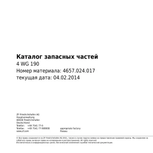 ZF 4Wg190 Parts Manual