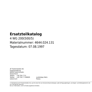 ZF 4Wg200 1997 Parts Manual