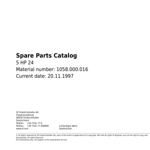 ZF 5Hp24 1997 Parts Manual