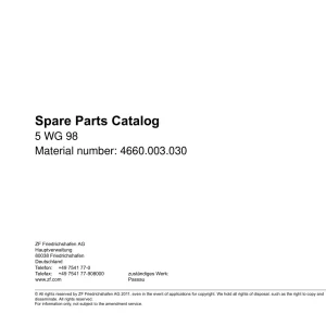ZF 5Wg98 2012 Parts Manual