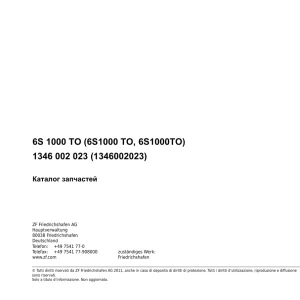 ZF 6S1000 2014 Parts Manual