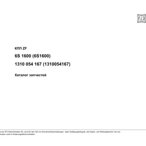 ZF 6S1600 2009 Parts Manual