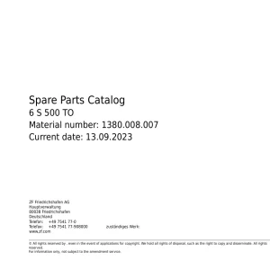 ZF 6S500 To 2023 Parts Manual