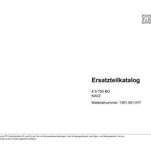ZF 6S700Bo Kavz Parts Manual