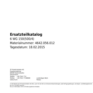 ZF 6Wg150 2015 Parts Manual