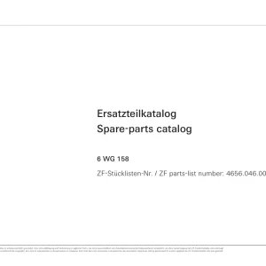 ZF 6Wg158 2013 Parts Manual