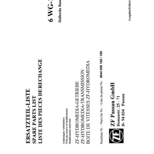 ZF 6Wg180 1991 Parts Manual