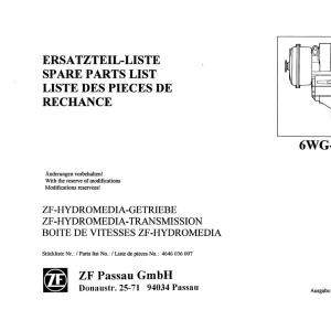 ZF 6Wg251 1994 Parts Manual
