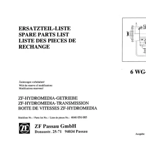 ZF 6Wg260 1998 Parts Manual