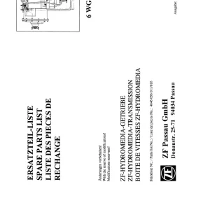 ZF 6Wg260 1999 Teil1 1999 Parts Manual