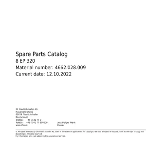 ZF 8Ep320 2022 Parts Manual
