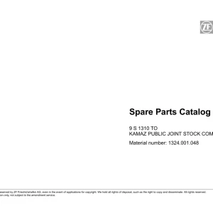 ZF 9S1310To 2011 Parts Manual