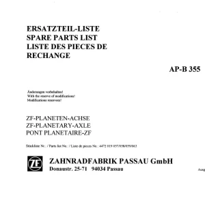 ZF Ap B355 1988 Parts Manual